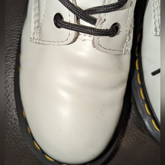 Dr. Martens 1460 White Smooth Leather Women's Lace Up Boots - Picture 7 of 8